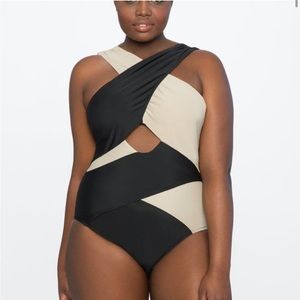 Eloquii Criss-Cross Peekaboo Bathing Suit 22-24